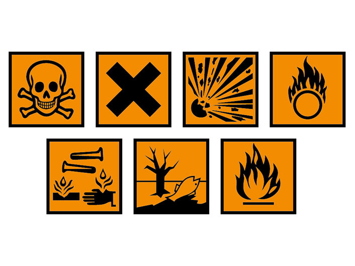 symbolen voor gevaarlijke stoffen